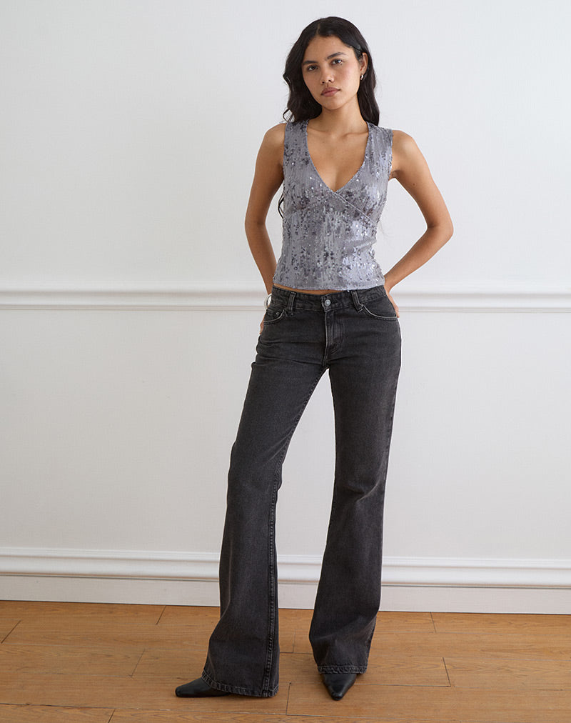 Image of Wespiser Top in Sequin Lilac Grey