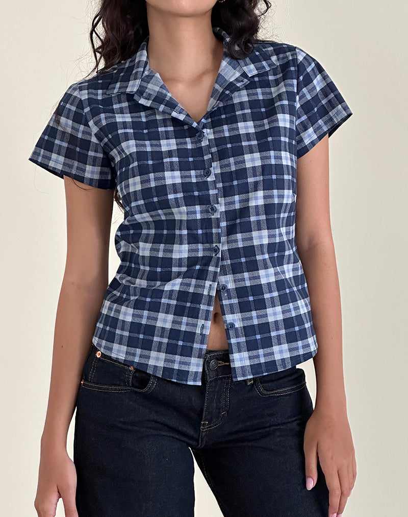 Wilman Shirt in Tartan Dark Blue