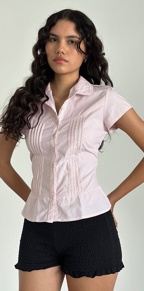 Image of Wilmot Blouse in Light Pink Poplin