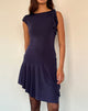 Image of Winslow Asymmetric Frill Mini Dress in Navy