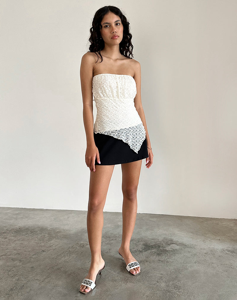 Image of Wuni Longline Bandeau Top in Lace Ivory