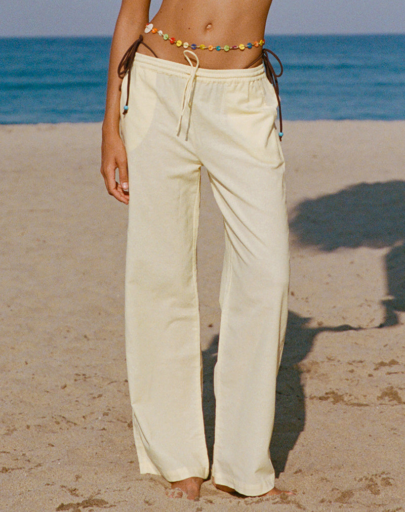 Wasic Wide Leg Trouser in Lemon