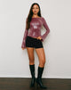 Image of Xarjo Backless Top in Clear Sequin Maroon