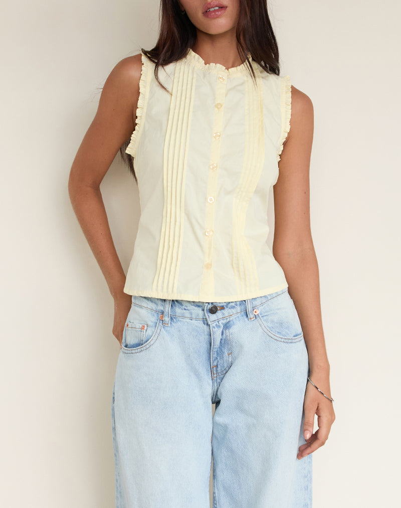 Yara Blouse in Poplin Lemon