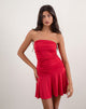 Image of Yasmin Bandeau Mini Dress in Slinky Red