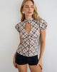 Image of Yasuda Blouse in Angled Check Brown