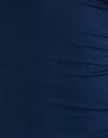 Rayon Navy with Pearl Button Trim