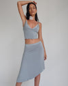 Image of Drew Asymmetric Midi Skirt in Slinky Grey