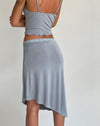 Image of Drew Asymmetric Midi Skirt in Slinky Grey