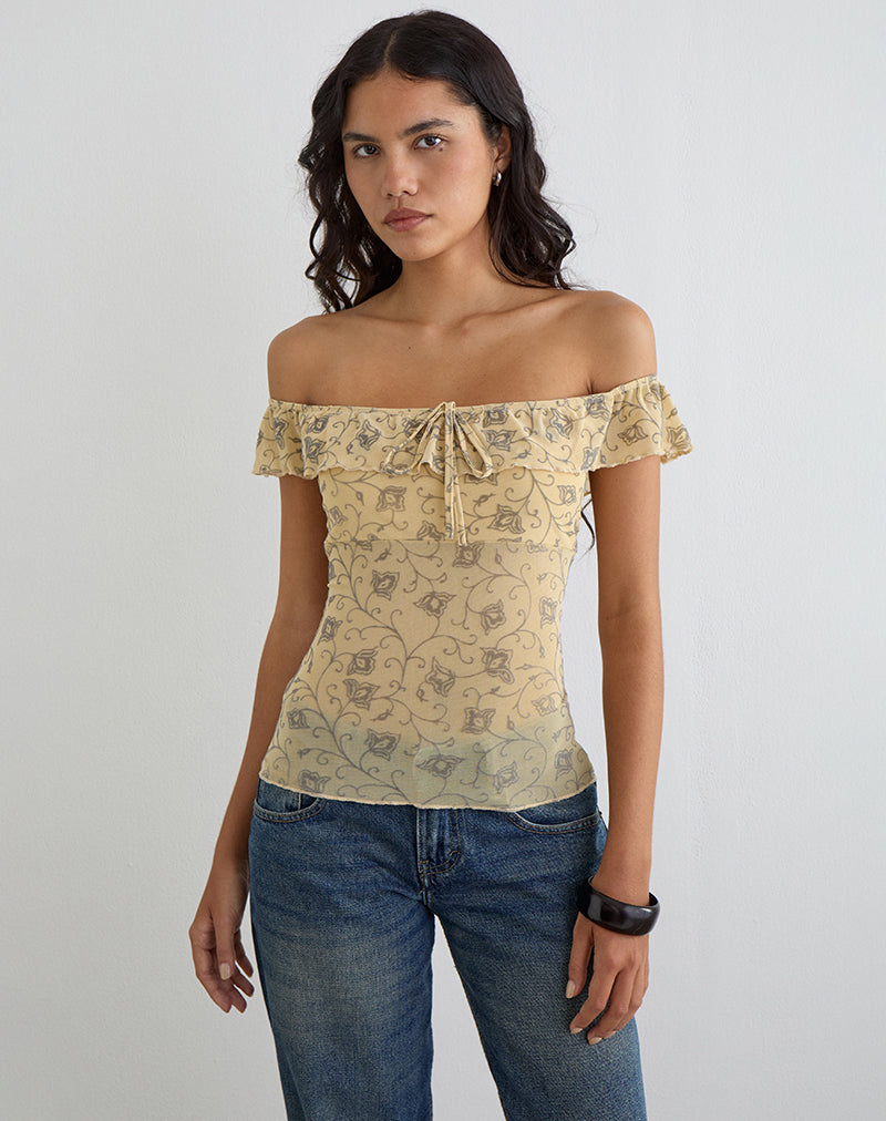 Image of Yoda Top in Winding Ivy Pale Yellow