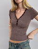 Image of Yolla Top in Brown and Grey Stripe