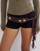 Image of Danta Belt in Brown with Yellow Beads