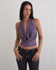 Image of Yukari Plunge Top in Jacquard Knit Purple