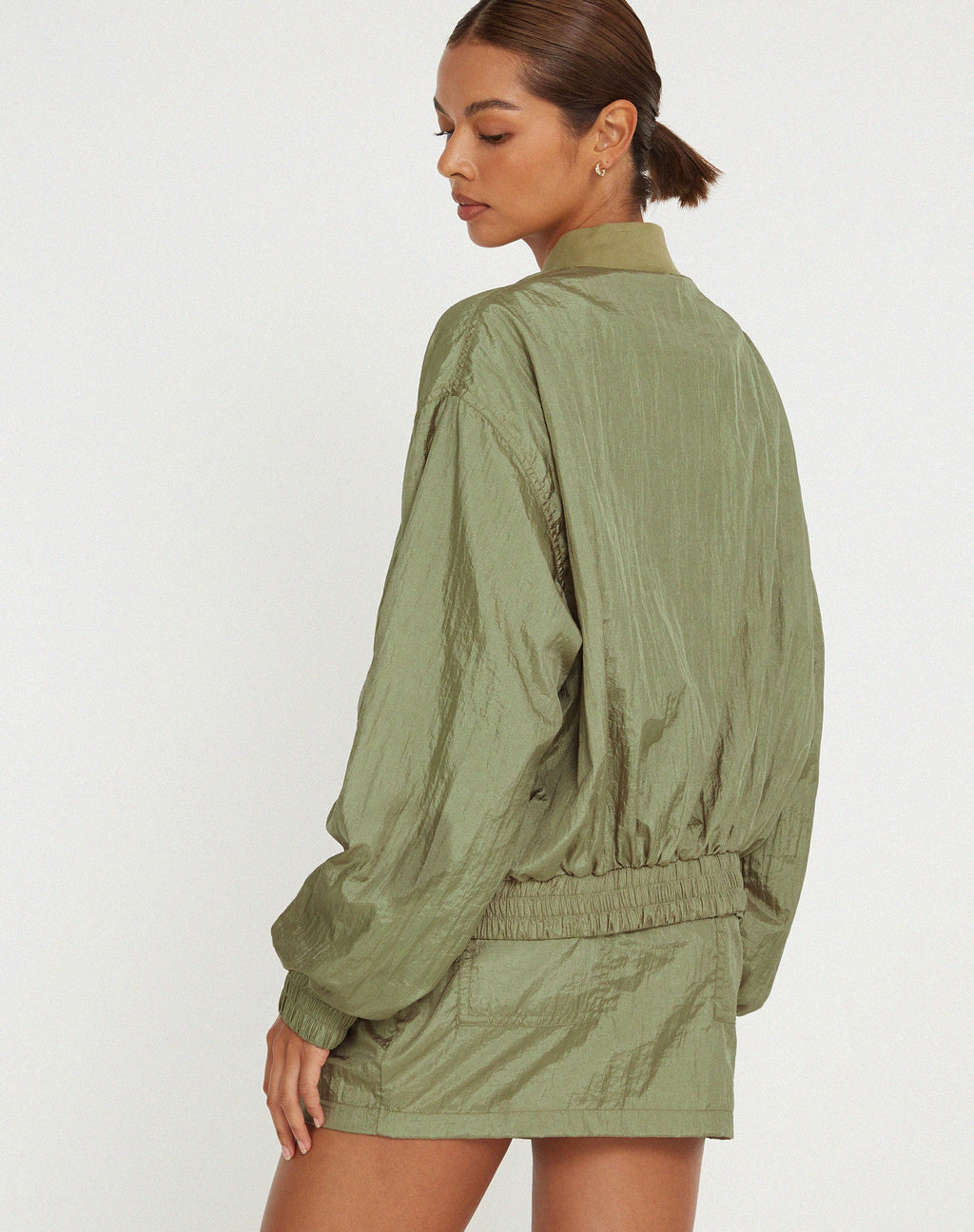 Yuu Shell Jacket in Silver Green