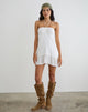 Image of Yvelise Mini Dress in Crinkle Off White with Beads