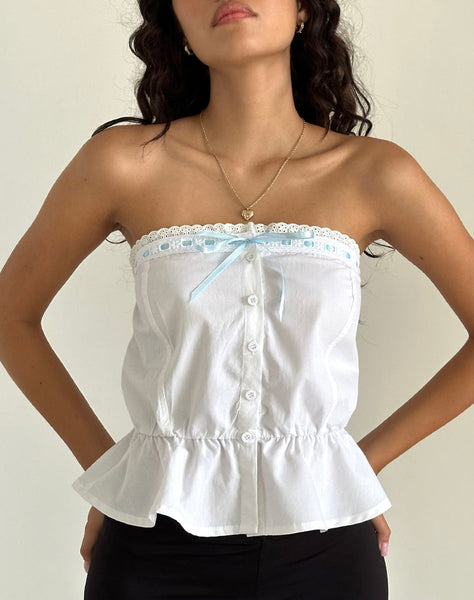 トップス Avrill ribbon tops Ivory APRIL RIBBON VEST TOP IVORY | The Willow Label