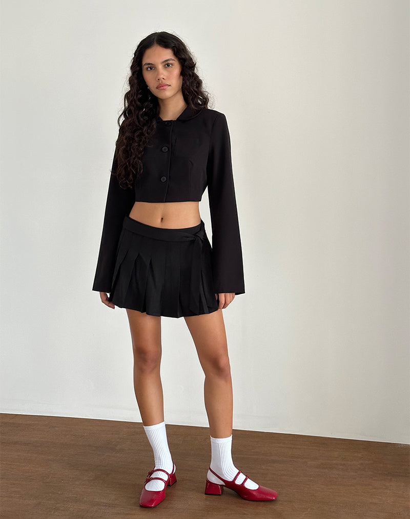 Image of Zekira Pleated Mini Skirt in Black