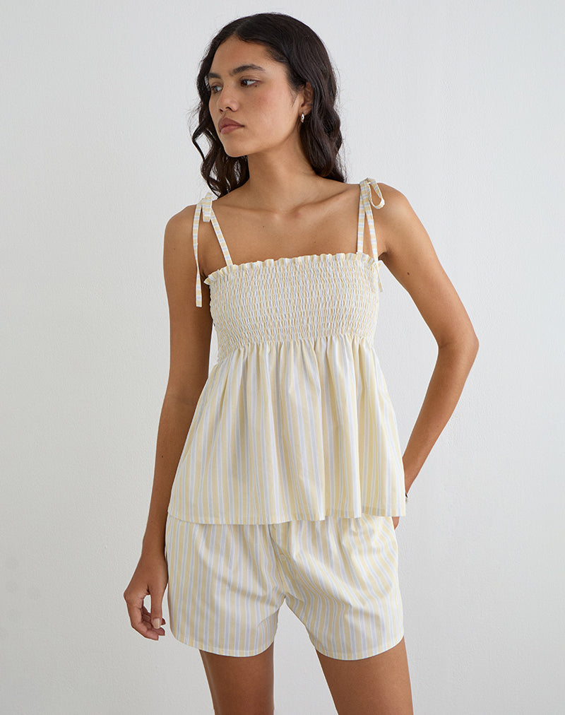 Image of Laboxe Short in Candy Stripe Yellow