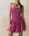 image of Zhao Bandeau Mini Dress in Raspberry Floral