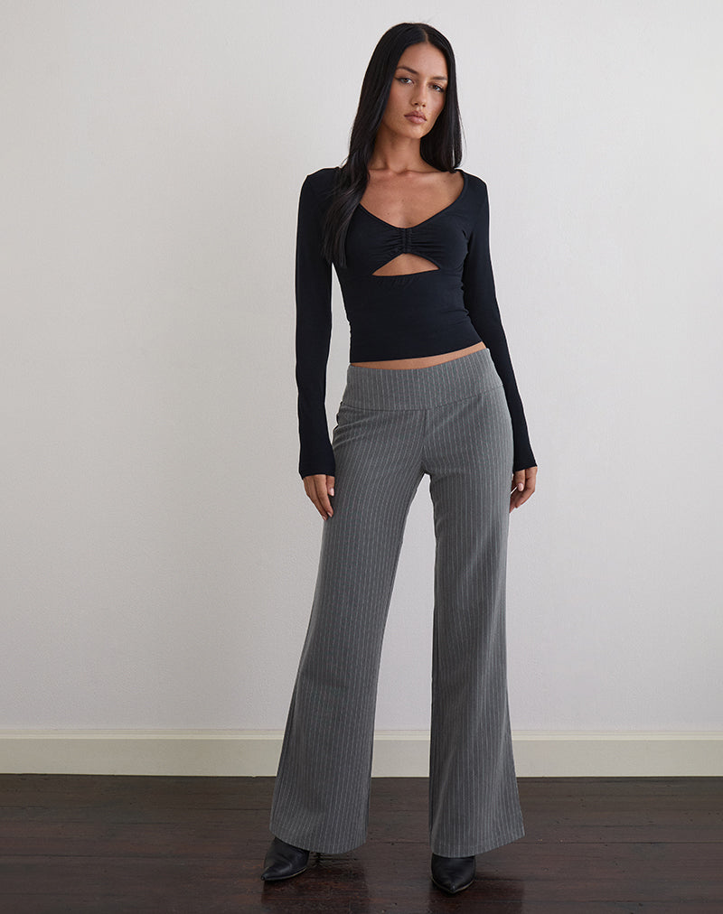 Zolena Trouser in Tailoring Pinstripe Grey