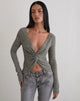Image of Zoril Twist Top in Glitter Knit Khaki