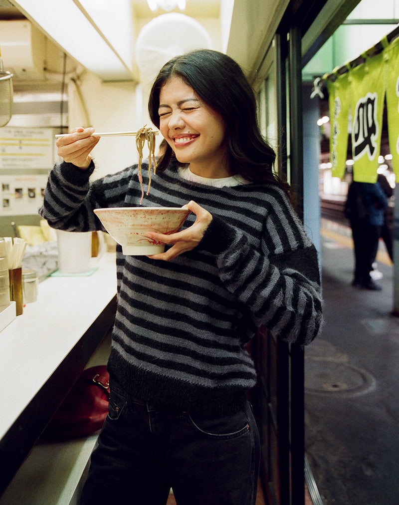 Zuleika Jumper in Charcoal Stripe