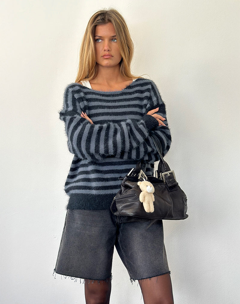 Image of Zuleika Jumper in Charcoal Stripe