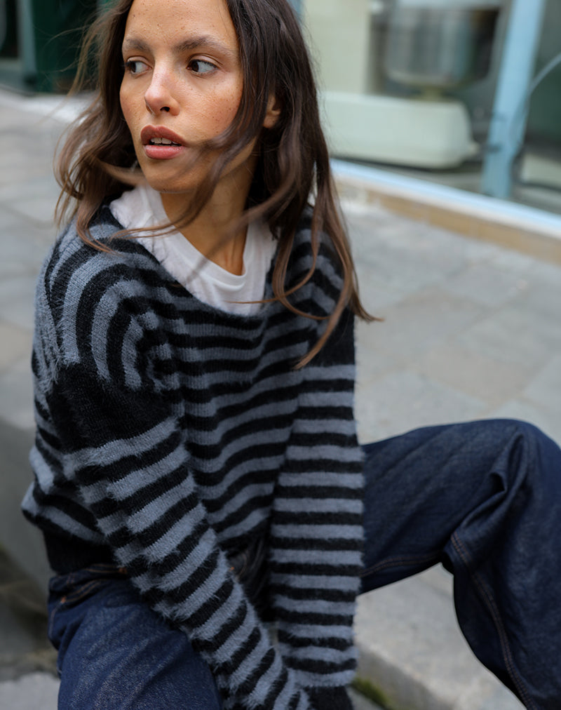 Zuleika Jumper in Charcoal Stripe