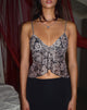 Image of Cojira Mesh Butterfly Top in Autumn Rose Print
