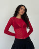 Image of Kahula Shirt in Red Heart Flocked Mesh