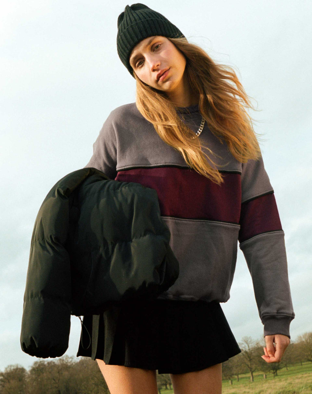 Samara Sweatshirt in Cloudburst Oxblood Black
