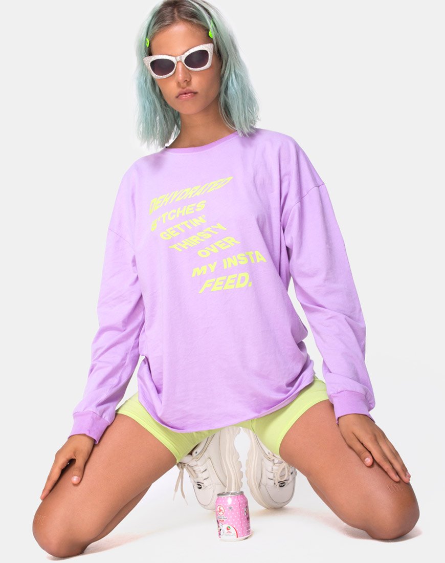Image of Lottie Longsleeve Tee in Lilac with Instafeed Text  X Top Girl