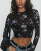 Image of Bonnie Top in Grey Rose Mesh