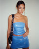 image of Dena Corset Top in PU Azure Blue