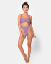 Image of Abadie Top Bikini in Triple Stripe Print