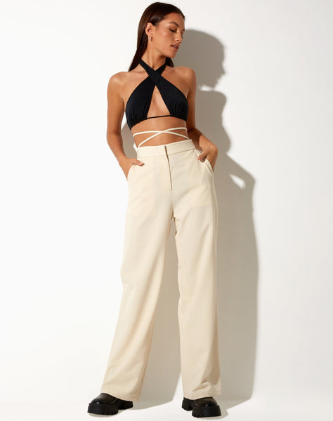 Mesh Bustier Trousers in Ivory