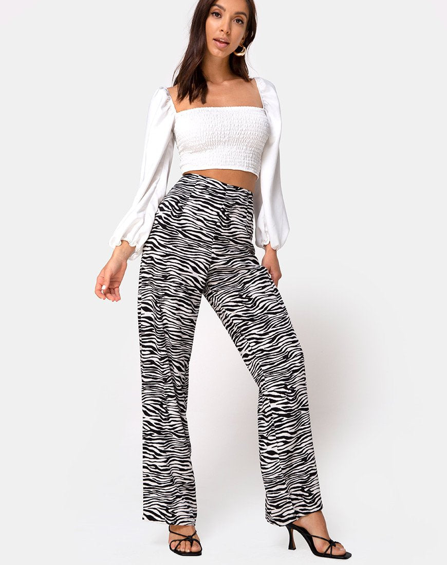 Image of Aely Wide Leg Palazo in Classic Zebra