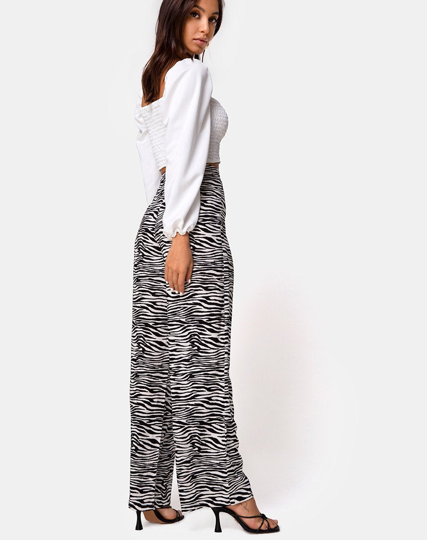 Image of Aely Wide Leg Palazo in Classic Zebra