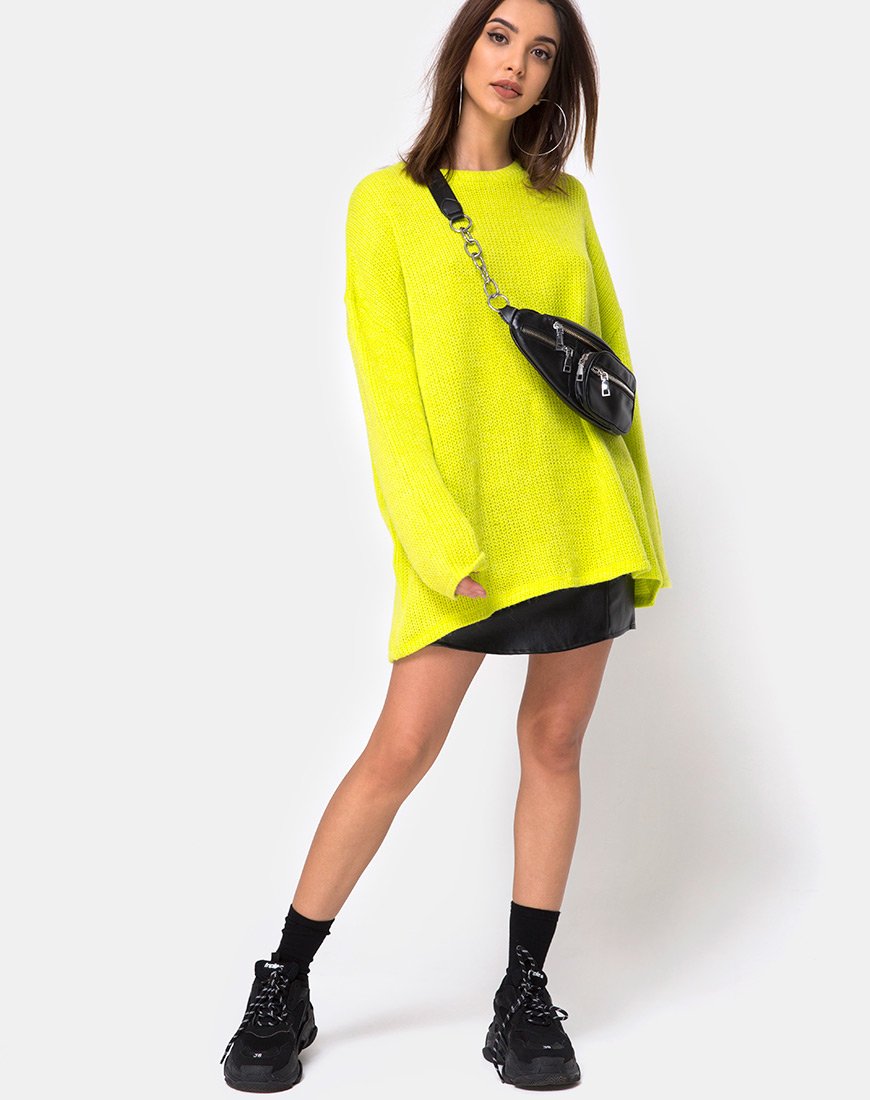 Image of Ajie Oversize Jumper in Lime