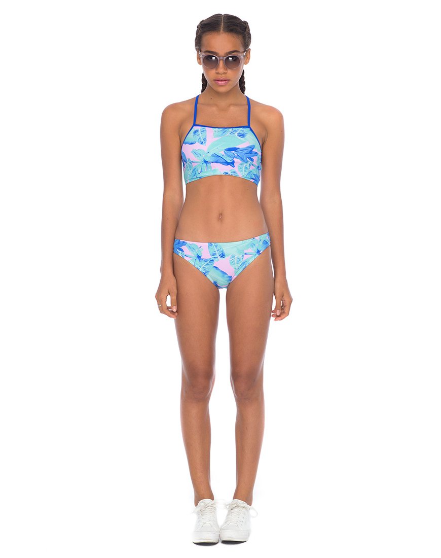 Image of Almond Bikini Top in Palm Glitch