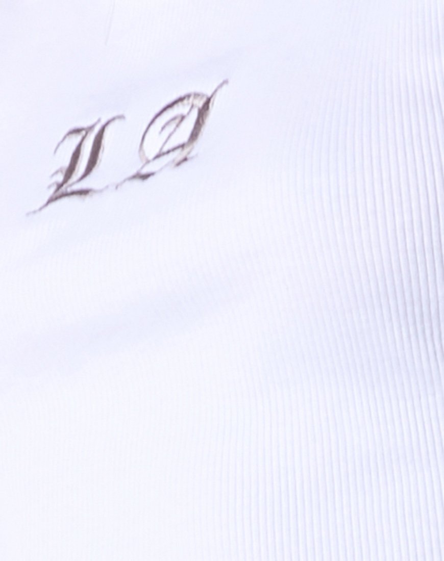 Image of Givas Crop Top in White LA Embro