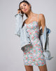 Image of Alvina Bodycon Dress in Bloom Floral Blue Base