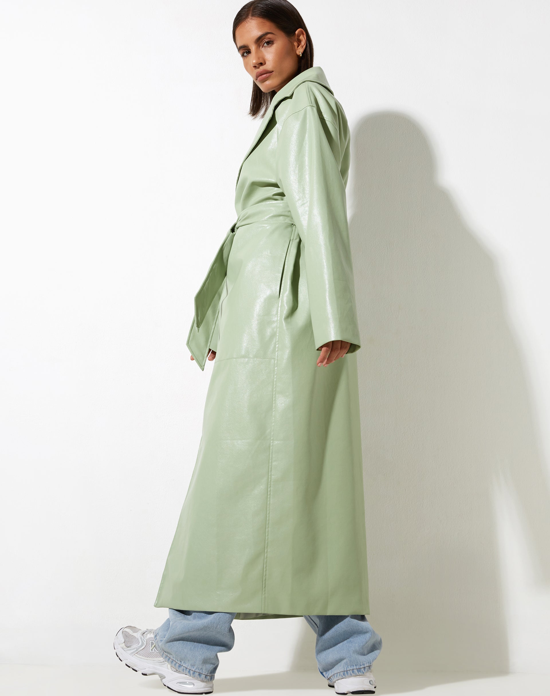 Ejo Trench Coat in PU Mint