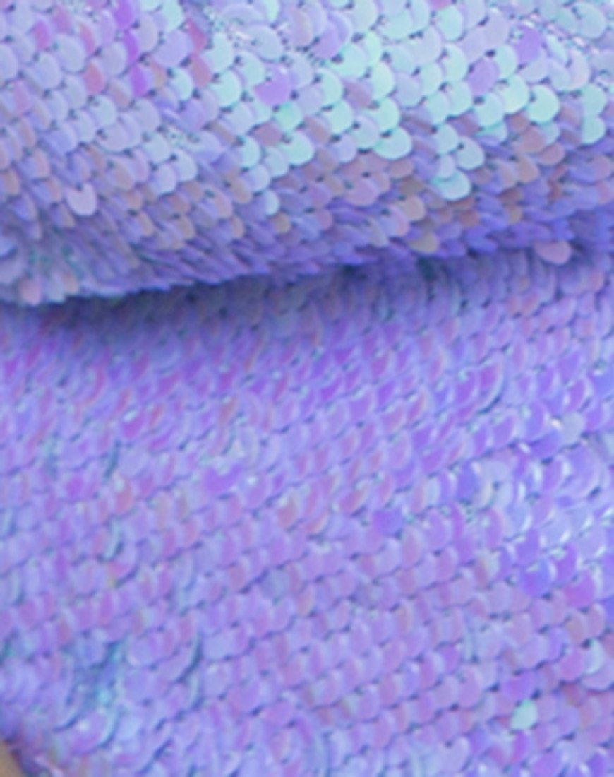 Image of Angel Crop Top in Mermaid Fishcale Sequin