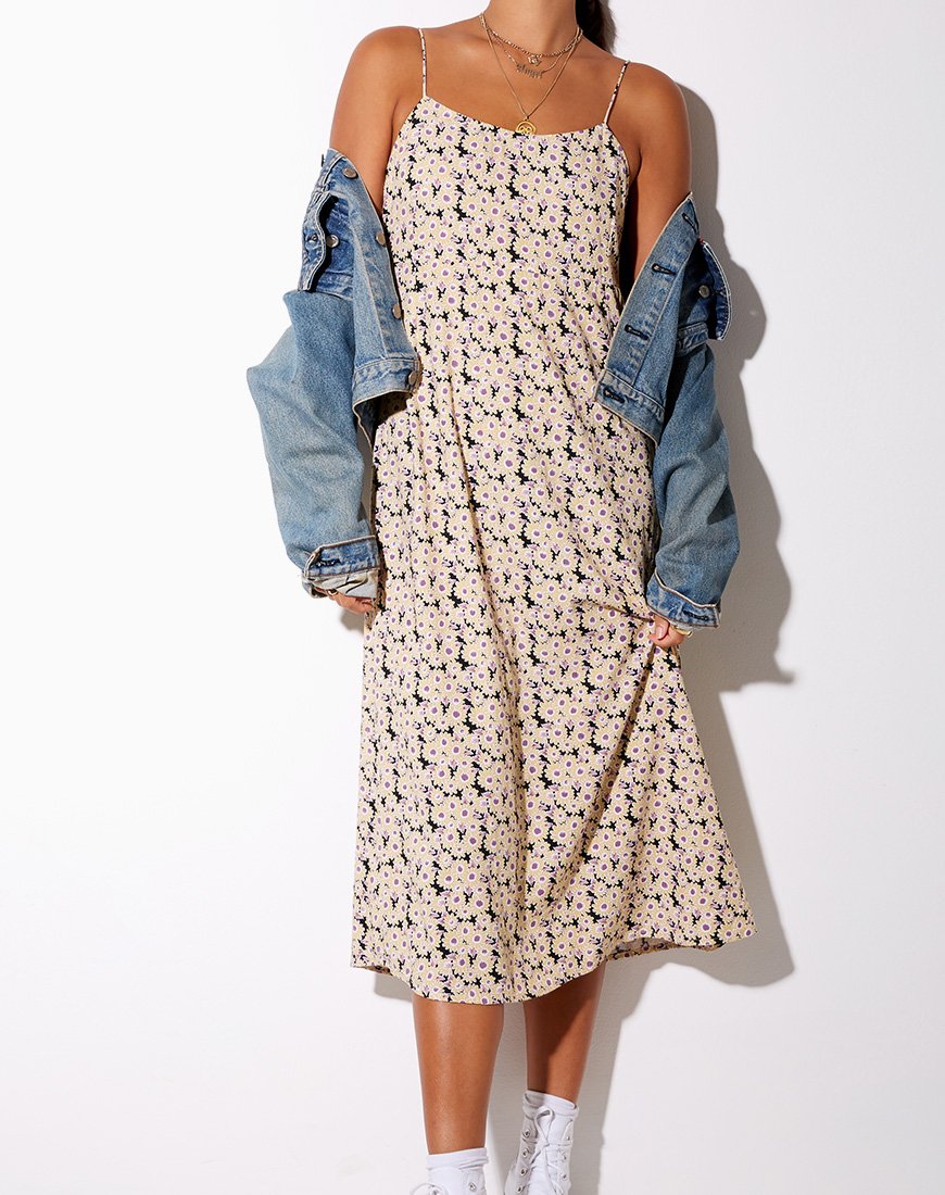 Image of Anya Midi Dress in Daisy Day Cream