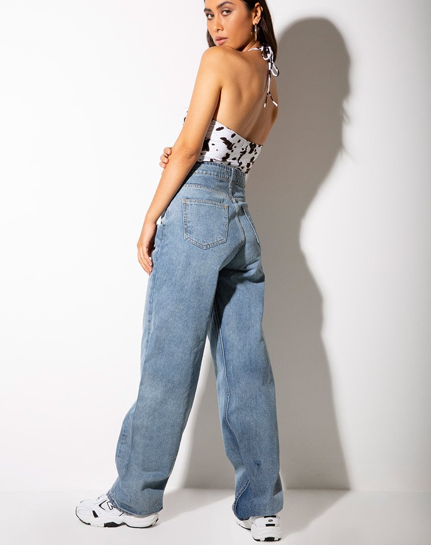 Image of April Crop Top in Mini Cow Black and White