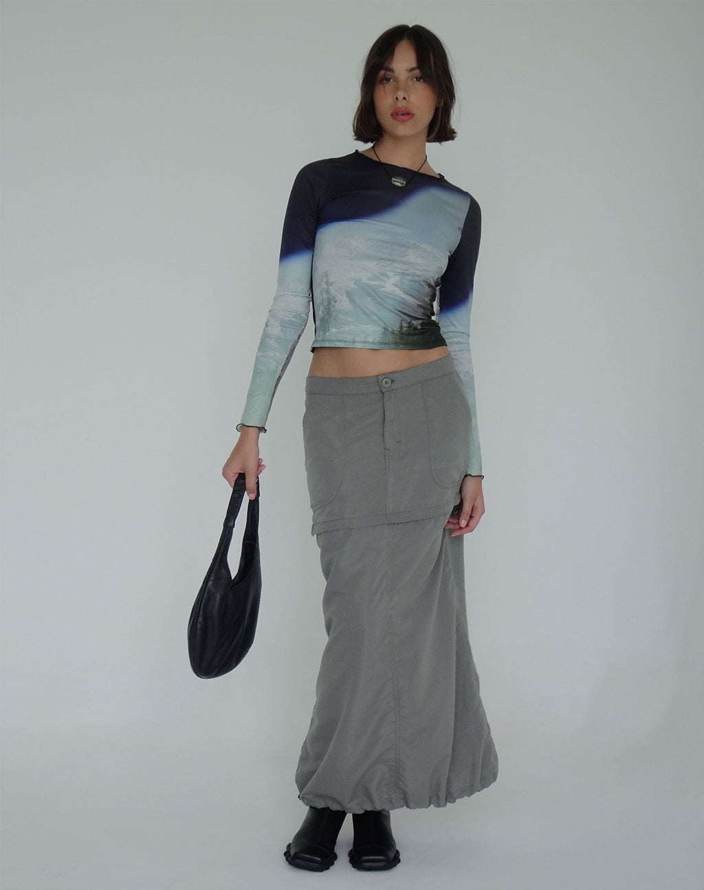 Eudora Detachable Skirt in Grey