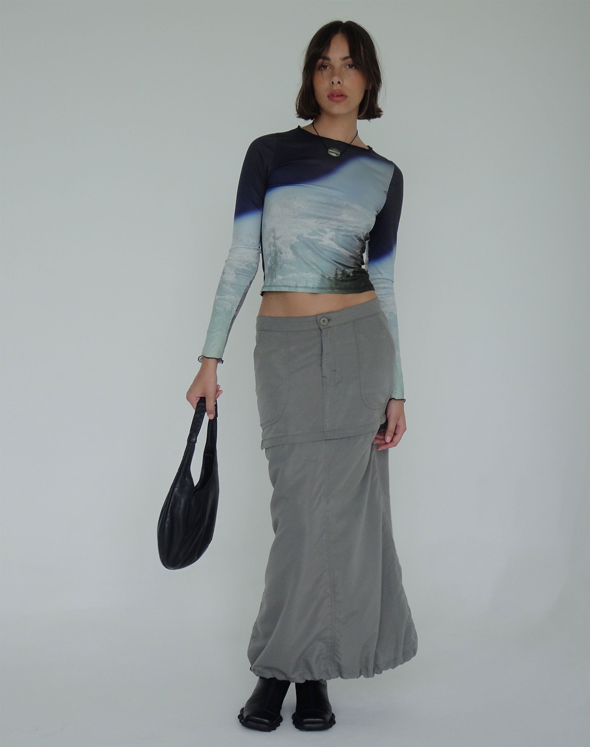 Image of Eudora Detachable Skirt in Grey