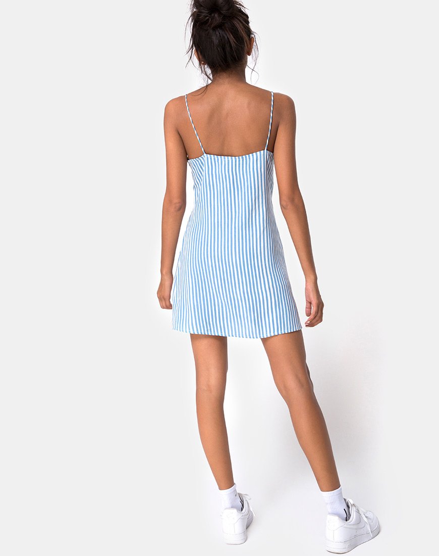 Image of Auvaly Slip Dress in Basic Stripe Blue and White