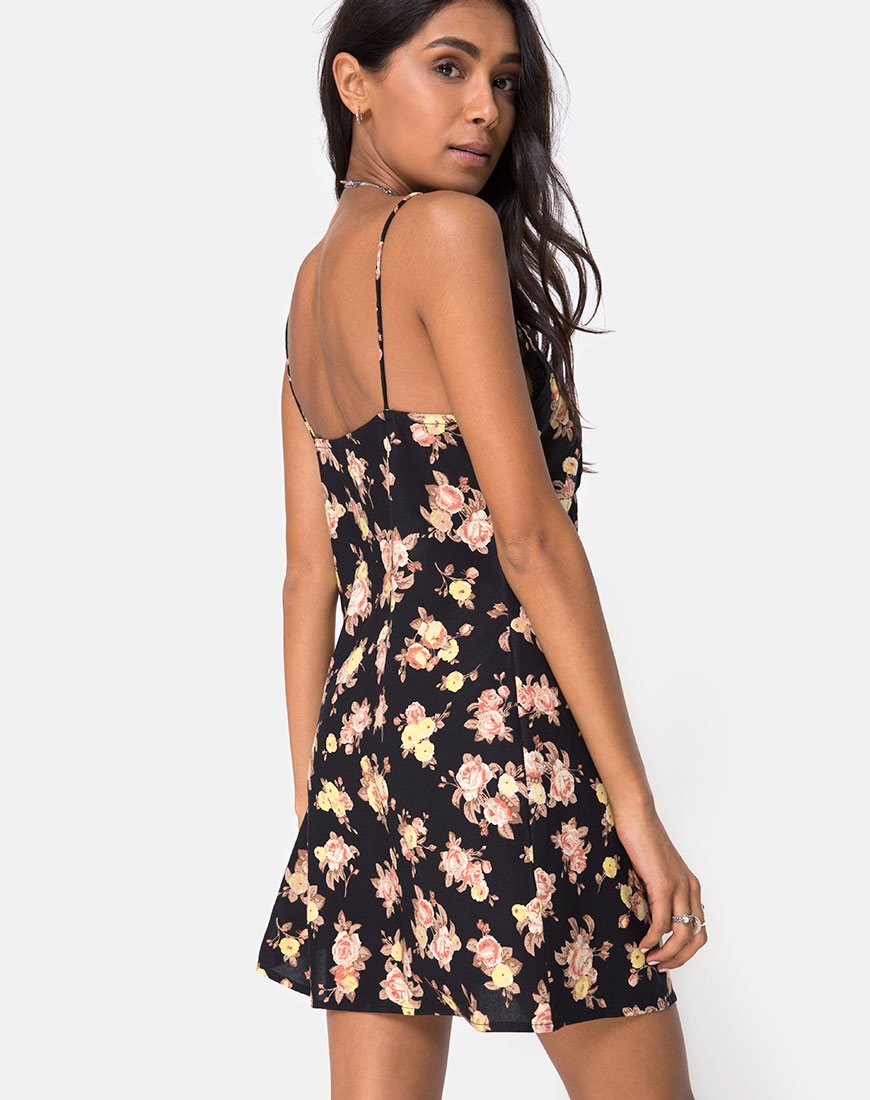 Image of Auvaly Slip Dress in Antique Rose Black